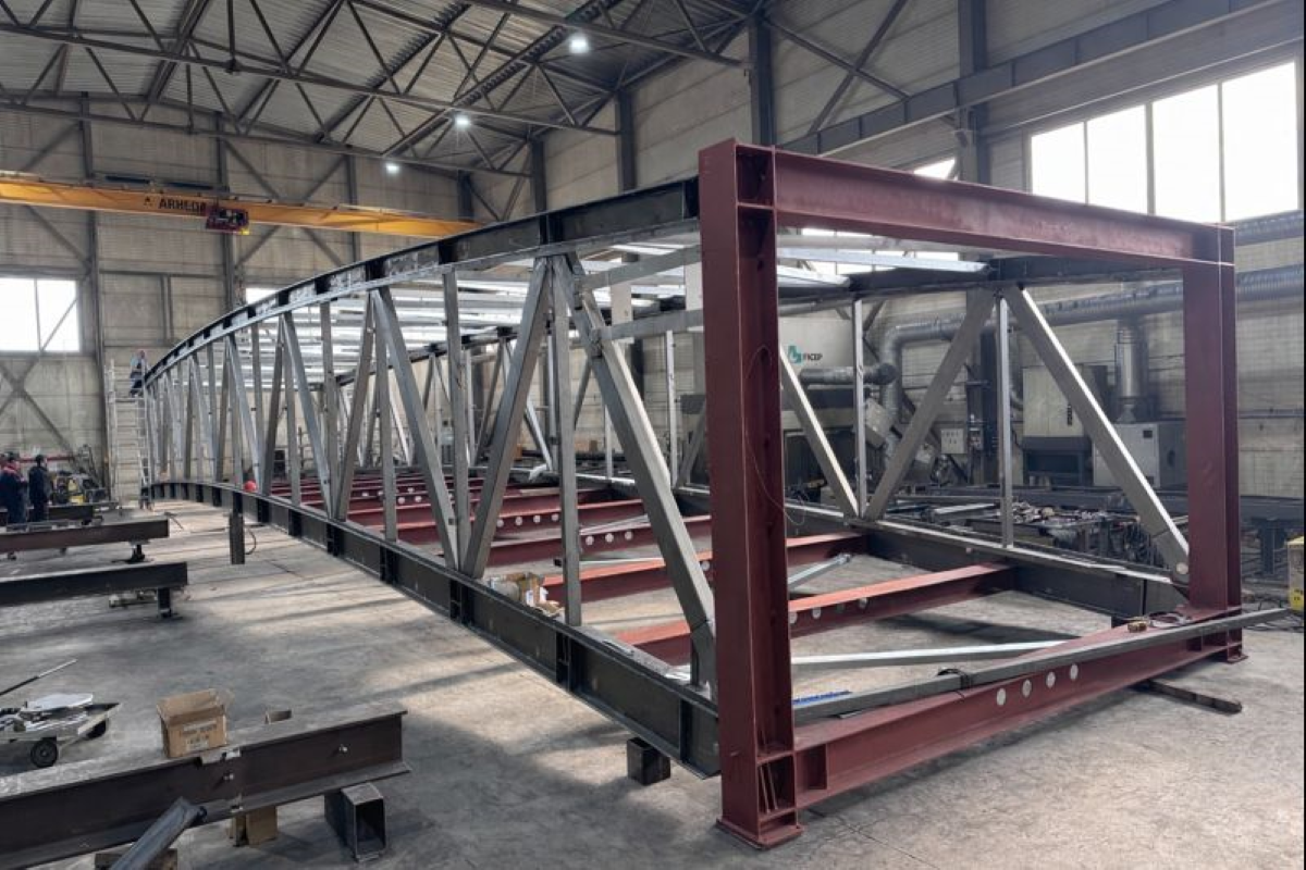 Eidsvoll pedestrian bridge in Norway